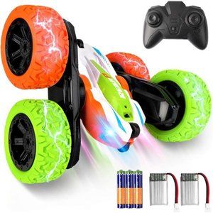 Remote Control Car for Kids,2.4GHz 4WD RC Stunt Car with Headlights,Double Sided